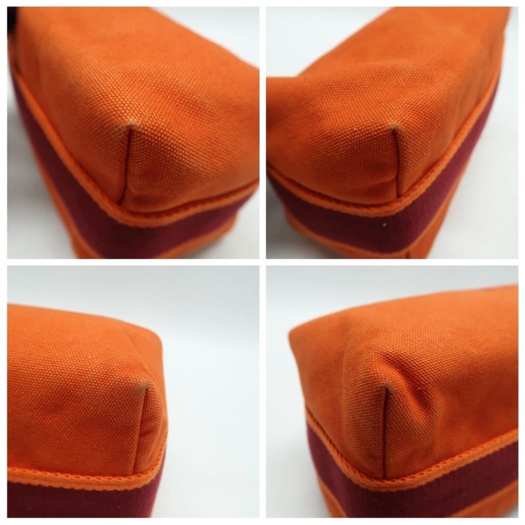 Hermes Orange Canvas Pouch with Red Embroidery - Picture 6 of 13